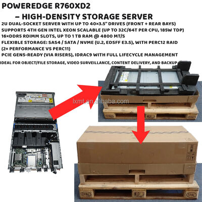 R760xd2 PowerEdge Rack Server 3.0GHz Intel Xeon Server With 32GB DDR5 SATA