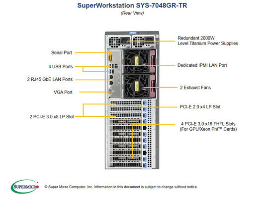 2 Card GPU RTX2080TI Supermicro Tower Server SC743TQ-865B-SQ 2.08GHz