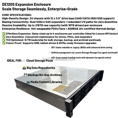 Thinksystem DE120S Lenovo Enterprise Storage 12Gb SAS Enterprise Network Storage